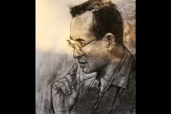 Ein Portrait des Königs Bhumibol Adulyadej