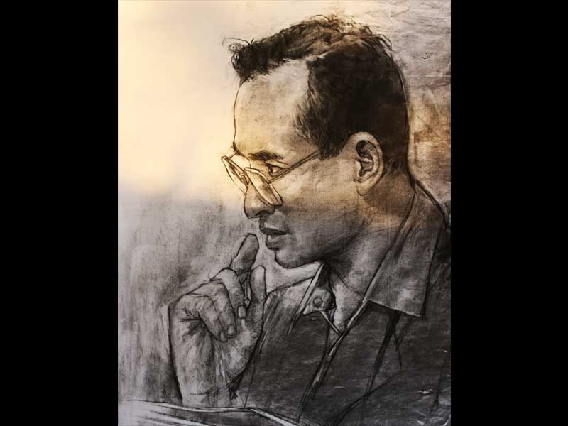 Ein Portrait des Königs Bhumibol Adulyadej