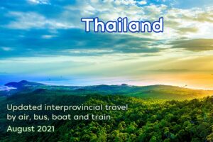 Blick über eine bucht im Sueden von Thailand