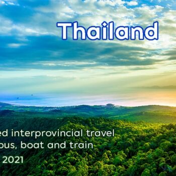 Blick über eine bucht im Sueden von Thailand