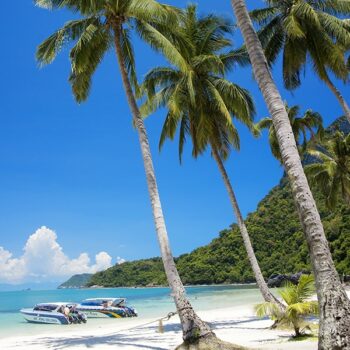 Strand im Angthong Marine National Park in der naehe von Koh Samui Thailand