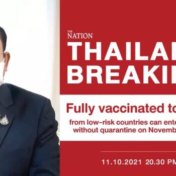 Premierminister von Thailand verkündet die Wiedereröffnung für den 01. November