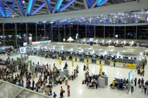 Der Checkin Bereich am Flughafen Suvarnabhumi in Bangkok, Thailand