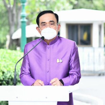 Thailands Premierminister Prayut Chan-o-cha bei der gestrigen Ansprache