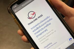 Die Thailand Pass Webseite, wo man sich für einen Besuch in Thailand registrieren muss.