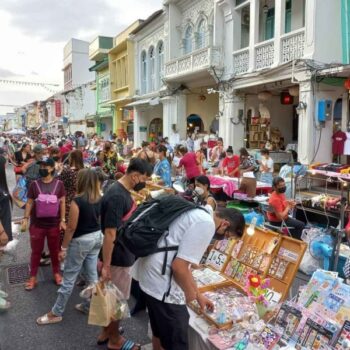 Ein Markt in Phuket Old Town, welcher gerne von Touristen besucht wird.
