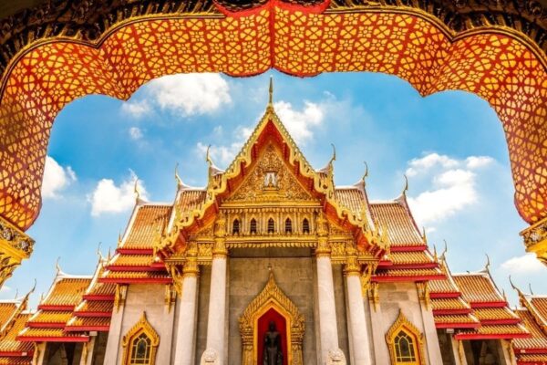 Der Marmortempel in Bangkok, Thailand, welcher als Tor zu Thailand symbolisiert wird.