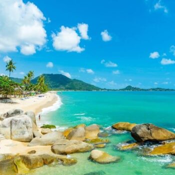Blick auf die Crystal Bay auf Koh Samui.