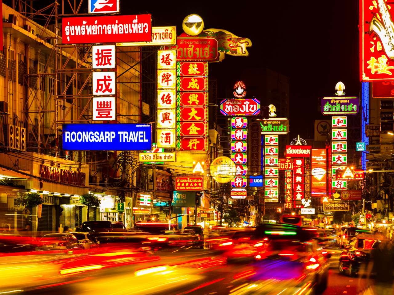 Bangkok Chinatown bei Nacht als möglicher Abend in einer Thailand Rundreise 3 Wochen